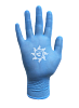 Перчатки нитриловые текстурированные на пальцах голубые Размеры  M, L, XL фото 3
